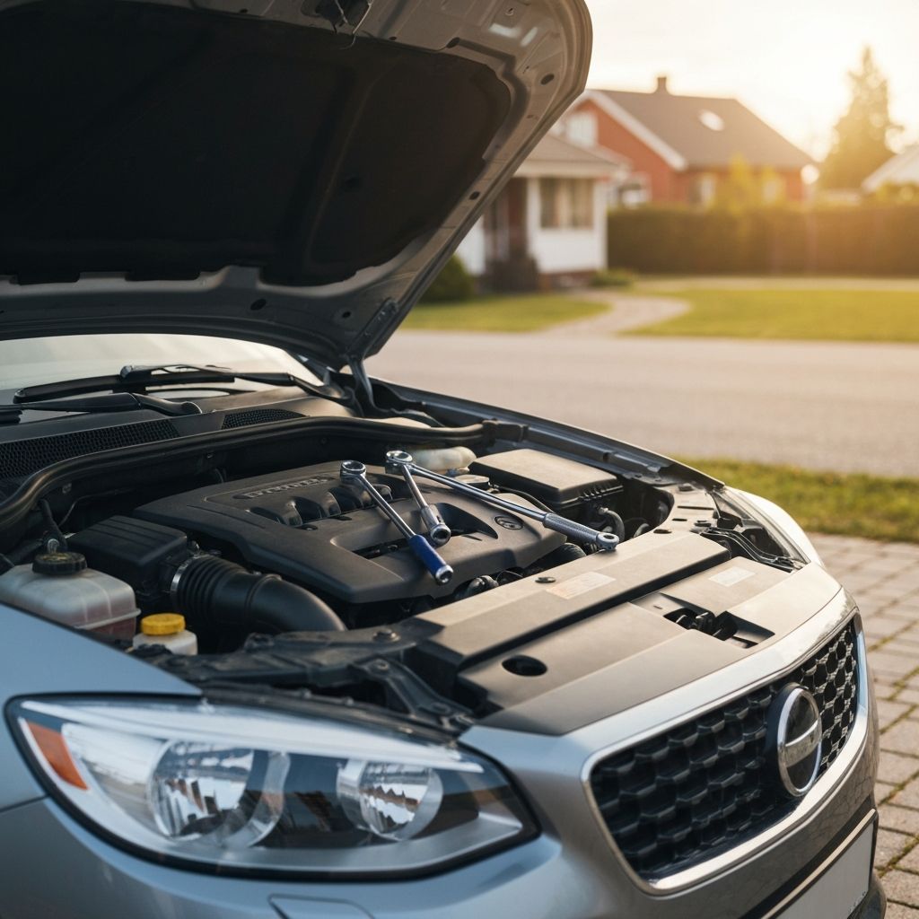 Professional mechanic servicing a car